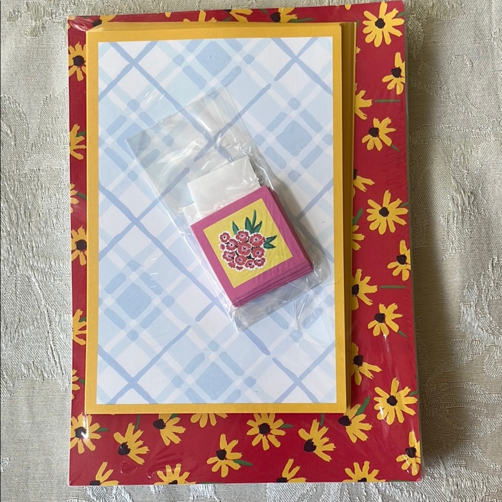 Red and Yellow Stationery Set with Floral Design by Creative Papers CR Gibson